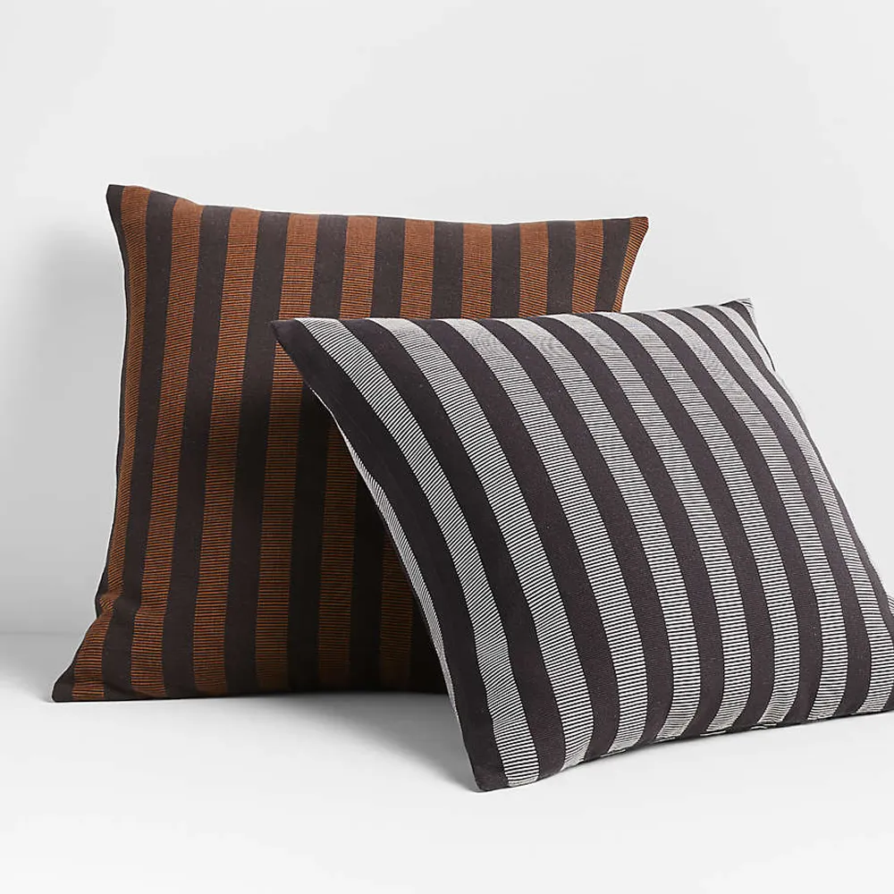 Dellana 23x23 Striped Natural Square Throw Pillow