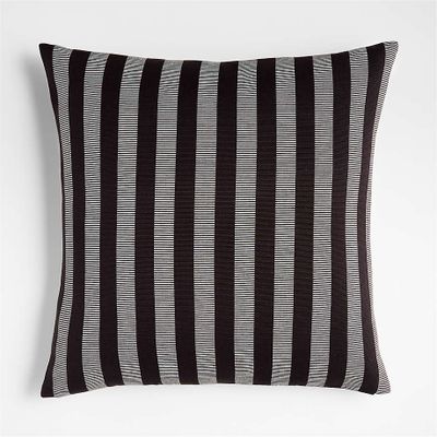 Shinola Canfield 23"x23" Striped Black Throw Pillow Cover with Down-Alternative Insert