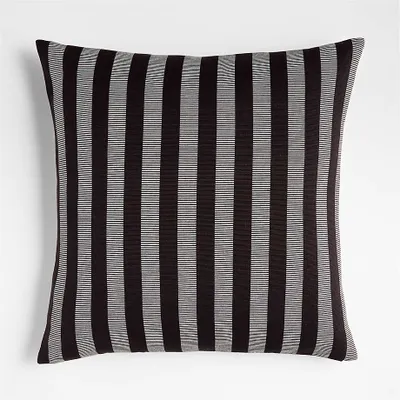 Shinola Canfield 23"x23" Striped Black Throw Pillow Cover