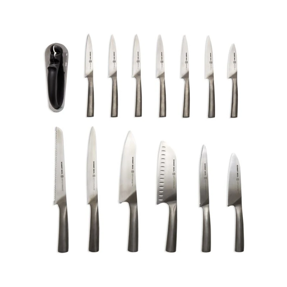 Schmidt Brothers ® White Shiplap 15-Piece Knife Block Set
