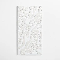 "Shout at the River" White Abstract Hand-Painted Wall Art 36"x72" by Lisa Whittington