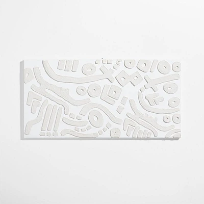 "Shout at the River" White Abstract Hand-Painted Wall Art 36"x72" by Lisa Whittington