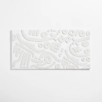 "Shout at the River" White Abstract Hand-Painted Wall Art 36"x72" by Lisa Whittington