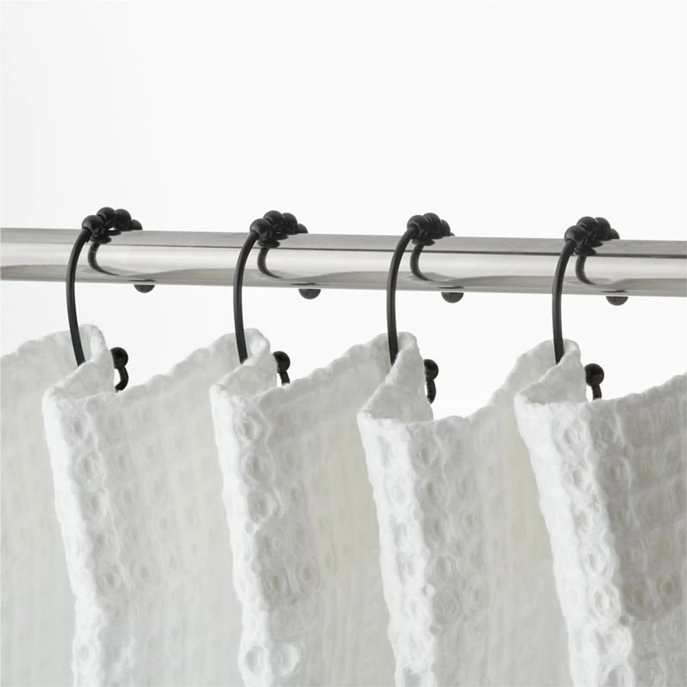 Black Shower Curtain Rings, Set of 12