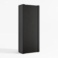 Siena 84" Black Wood 4-Shelf Storage Bookcase with Drawer