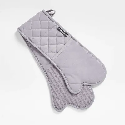 Silicone Grip Alloy Grey Double Oven Mitt