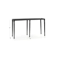 Silviano 60" Rectangular Black Iron and Steel Console Table
