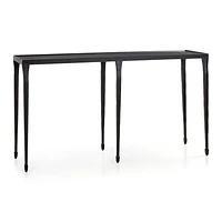 Silviano 60" Rectangular Black Iron and Steel Console Table