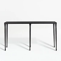 Silviano 60" Rectangular Black Iron and Steel Console Table