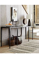 Silviano 84" Rectangular Black Iron and Steel Console Table