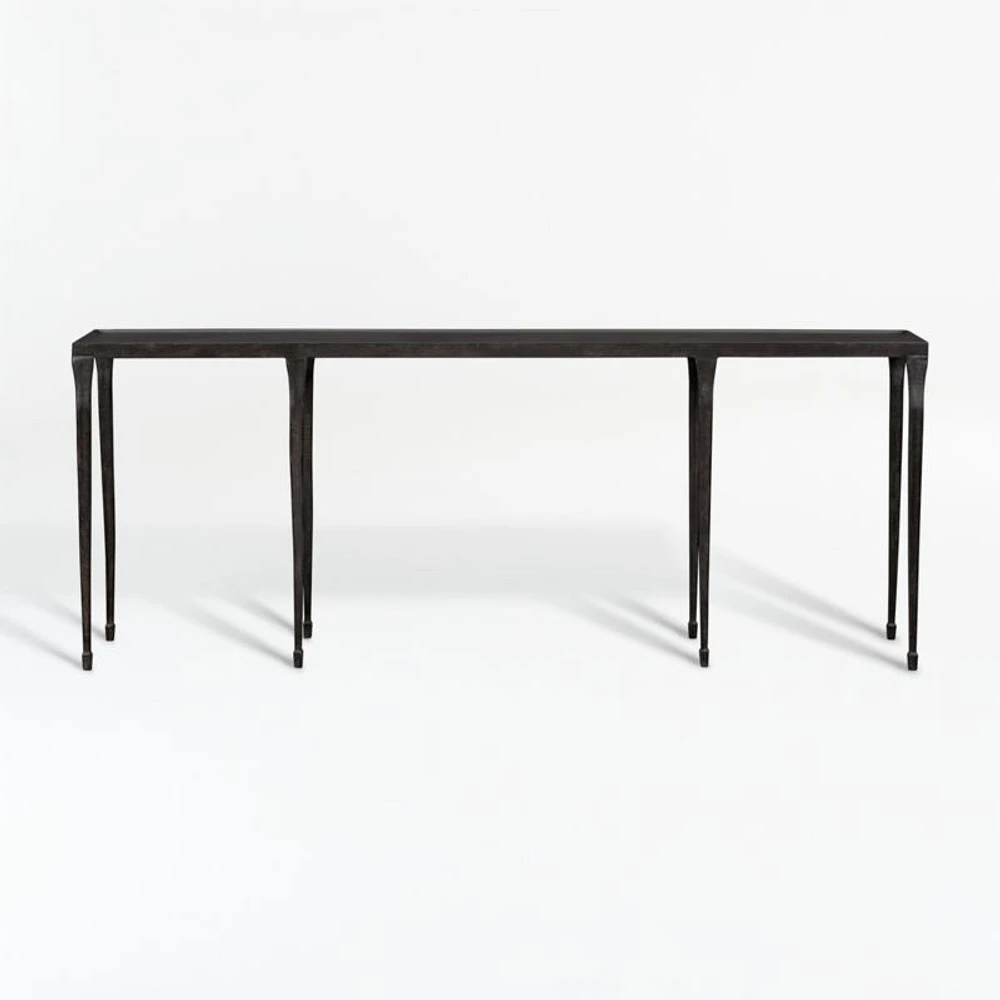 Silviano 84" Rectangular Black Iron and Steel Console Table