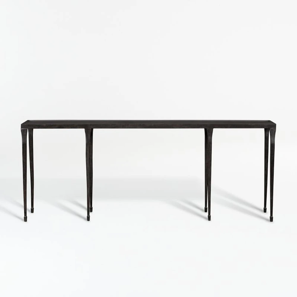 Silviano 84" Rectangular Black Iron and Steel Console Table