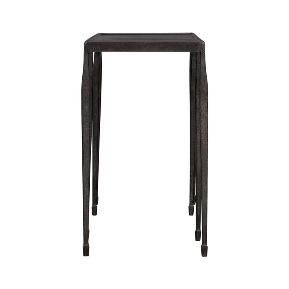 Silviano 84" Rectangular Black Iron and Steel Console Table