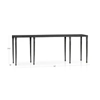 Silviano 84" Rectangular Black Iron and Steel Console Table