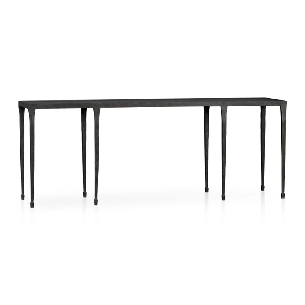 Silviano 84" Rectangular Black Iron and Steel Console Table
