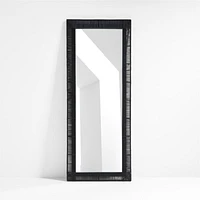 Simi Black Rattan Floor Mirror 30"x78.75"