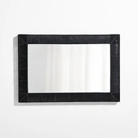 Simi Black Rattan Wall Mirror 30"x46"