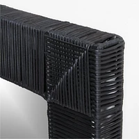 Simi Black Rattan Wall Mirror 30"x46"