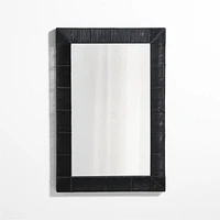 Simi Black Rattan Wall Mirror 30"x46"