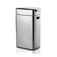 Simplehuman 40 Liter Slim Touch Bar Trash Can, Brushed Stainless Steel