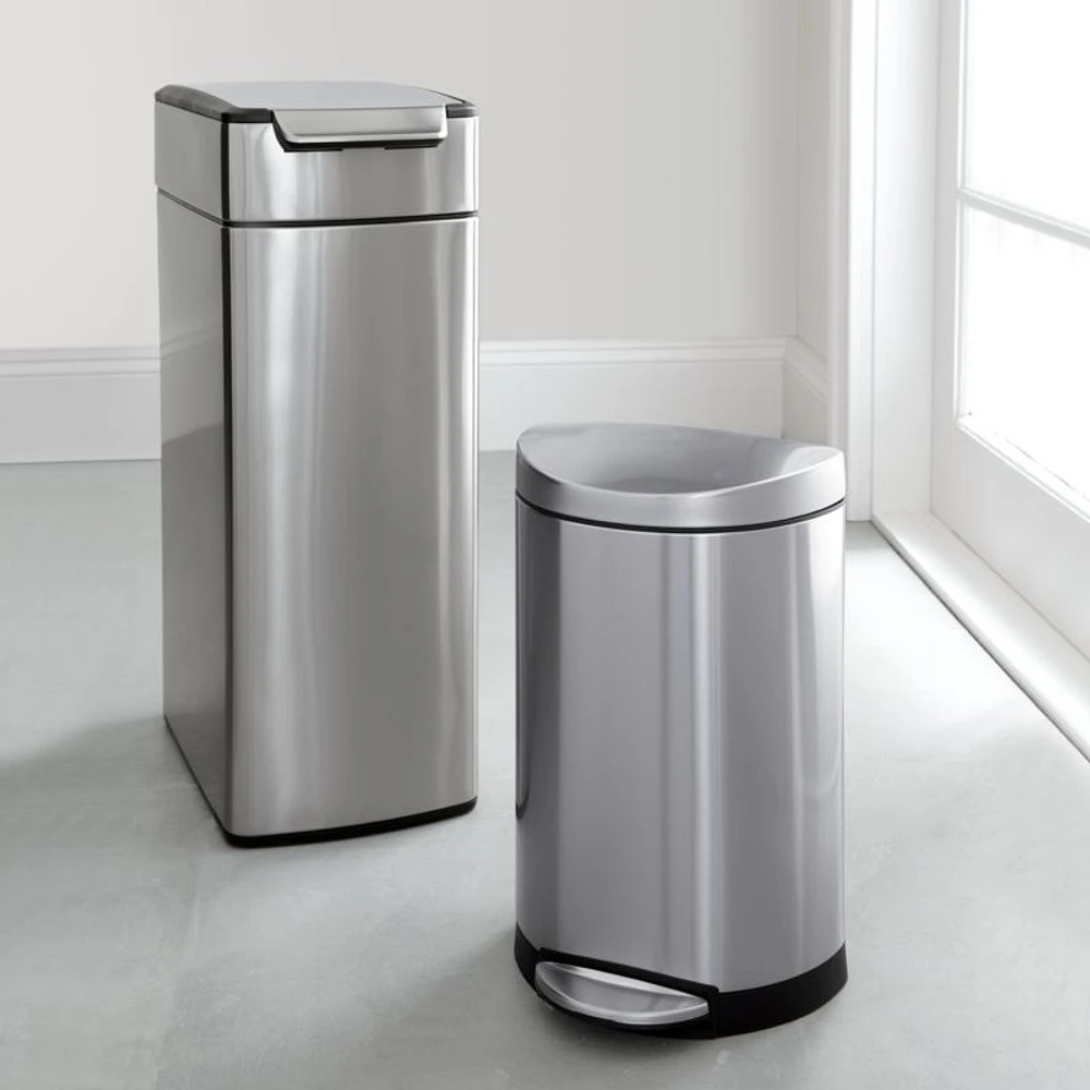 Simplehuman 40 Liter Slim Touch Bar Trash Can, Brushed Stainless Steel