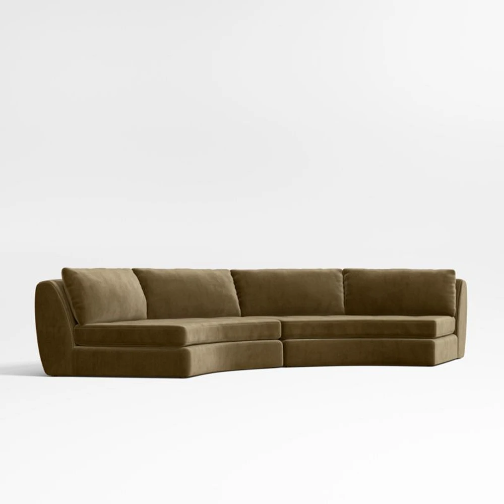 Sinuous 2-Piece Armless Sectional Sofa by Athena Calderone