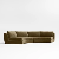 Sinuous 2-Piece Armless Sectional Sofa by Athena Calderone