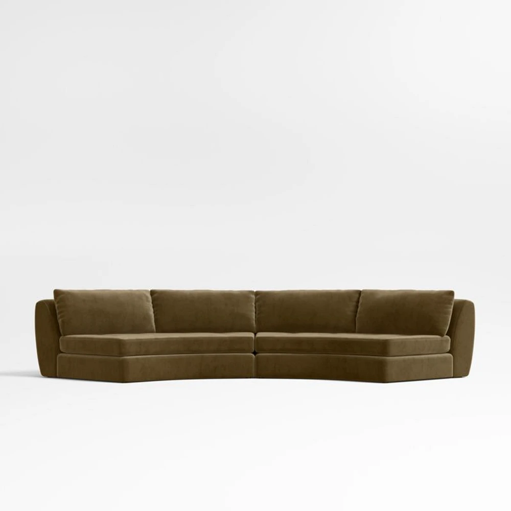 Sinuous 2-Piece Armless Sectional Sofa by Athena Calderone