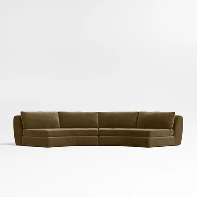 Sinuous 2-Piece Armless Sectional Sofa by Athena Calderone