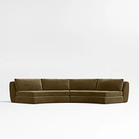 Sinuous 2-Piece Armless Sectional Sofa by Athena Calderone