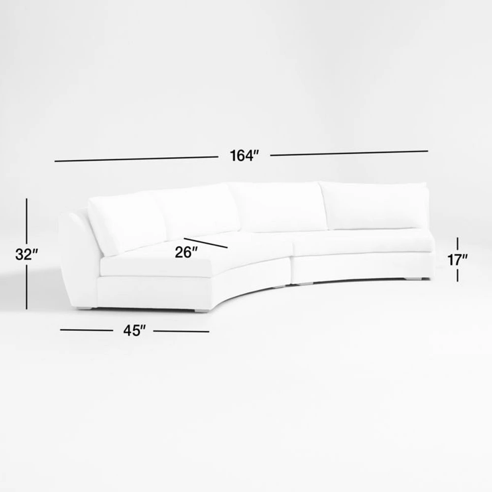 Sinuous 2-Piece Armless Sectional Sofa by Athena Calderone