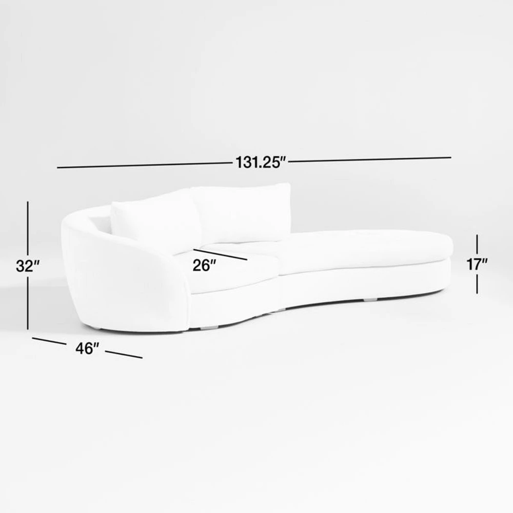 Sinuous -Piece Chaise Sectional Sofa by Athena Calderone