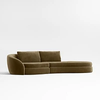 Sinuous -Piece Chaise Sectional Sofa by Athena Calderone