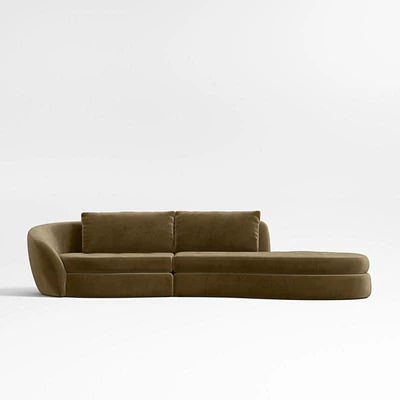 Sinuous -Piece Chaise Sectional Sofa by Athena Calderone