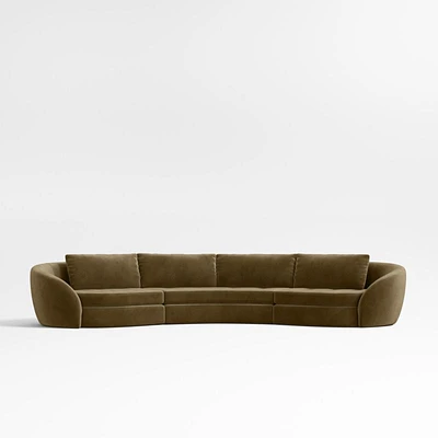 Sinuous 3-Piece Sectional Sofa by Athena Calderone