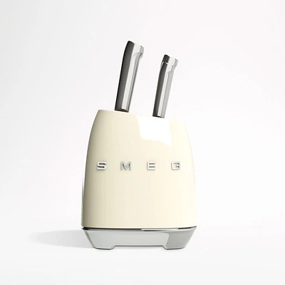 SMEG Creme 7-Piece Knife Block Set