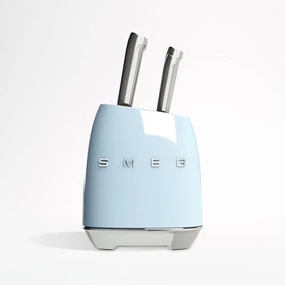 SMEG Pastel Blue 7-Piece Knife Block Set