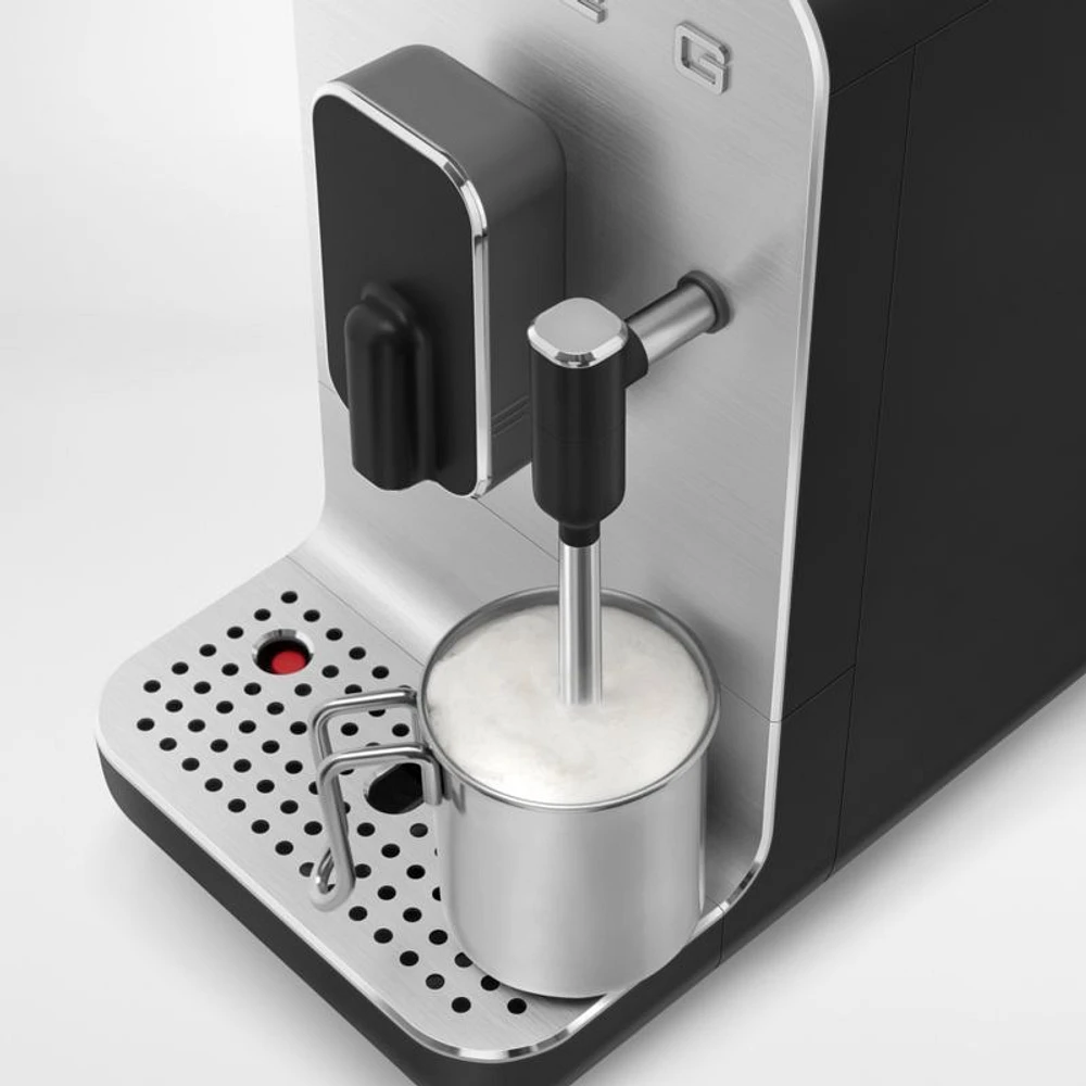 SMEG Black Automatic Coffee and Espresso Machine with Milk Frother