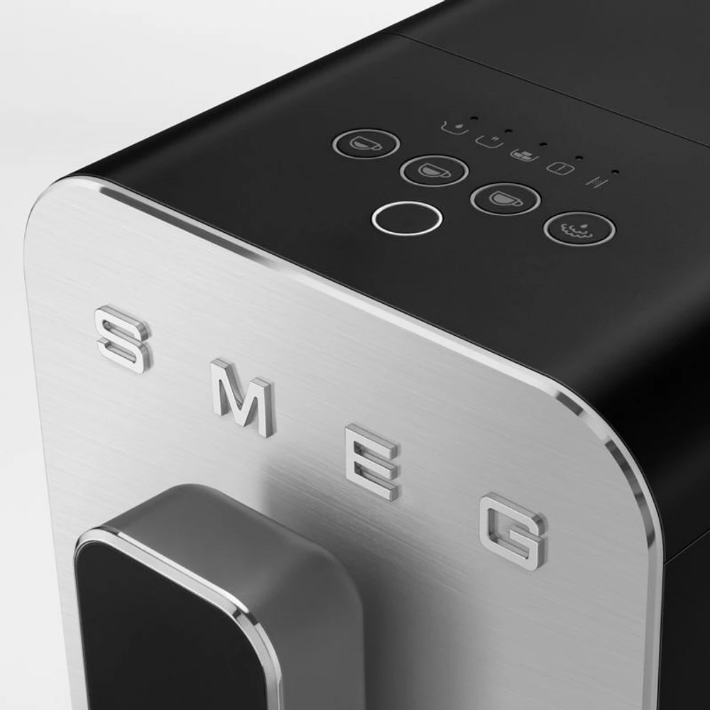SMEG Black Automatic Coffee and Espresso Machine with Milk Frother