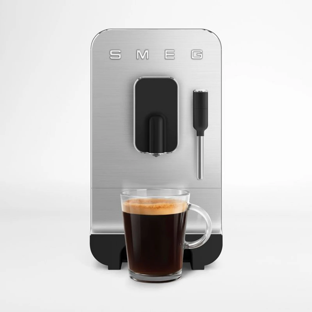 SMEG Black Automatic Coffee and Espresso Machine with Milk Frother