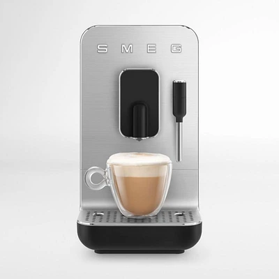 SMEG Black Automatic Coffee and Espresso Machine with Milk Frother