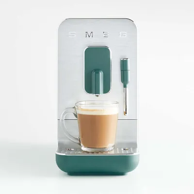 Smeg Matte Jade Green Automatic Coffee and Espresso Machine with Milk Frother