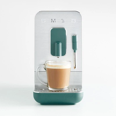 SMEG Matte Jade Green Automatic Coffee and Espresso Machine with Milk Frother