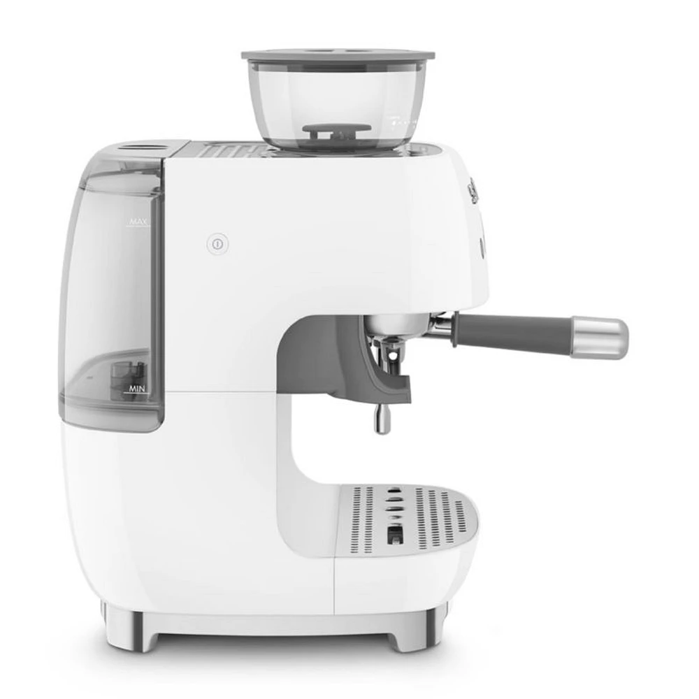 SMEG White Semi-Auto Coffee and Espresso Machine with Milk Frother