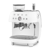 SMEG White Semi-Auto Coffee and Espresso Machine with Milk Frother