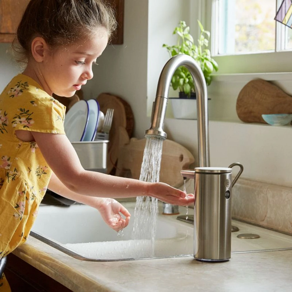 simplehuman ® Brushed Steel Rechargeable Sensor Pump 9-oz. Liquid Soap Dispenser