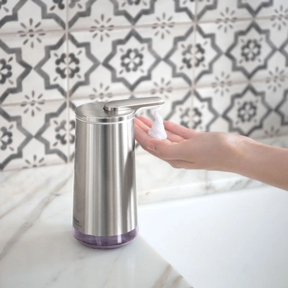 simplehuman ® Brushed Stainless Steel Foam Sensor Soap Pump