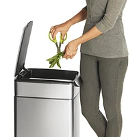 Simplehuman 40 Liter Slim Touch Bar Trash Can, Brushed Stainless Steel