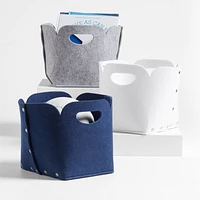 Aw Snap White Felt Cube Storage Bin