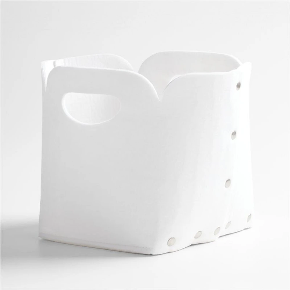 Aw Snap White Felt Cube Storage Bin